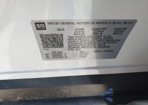 2025 GMC Terrain Fwd Elevation z USA, uszkodzony, nr VIN 3GKALMEGXSL322633